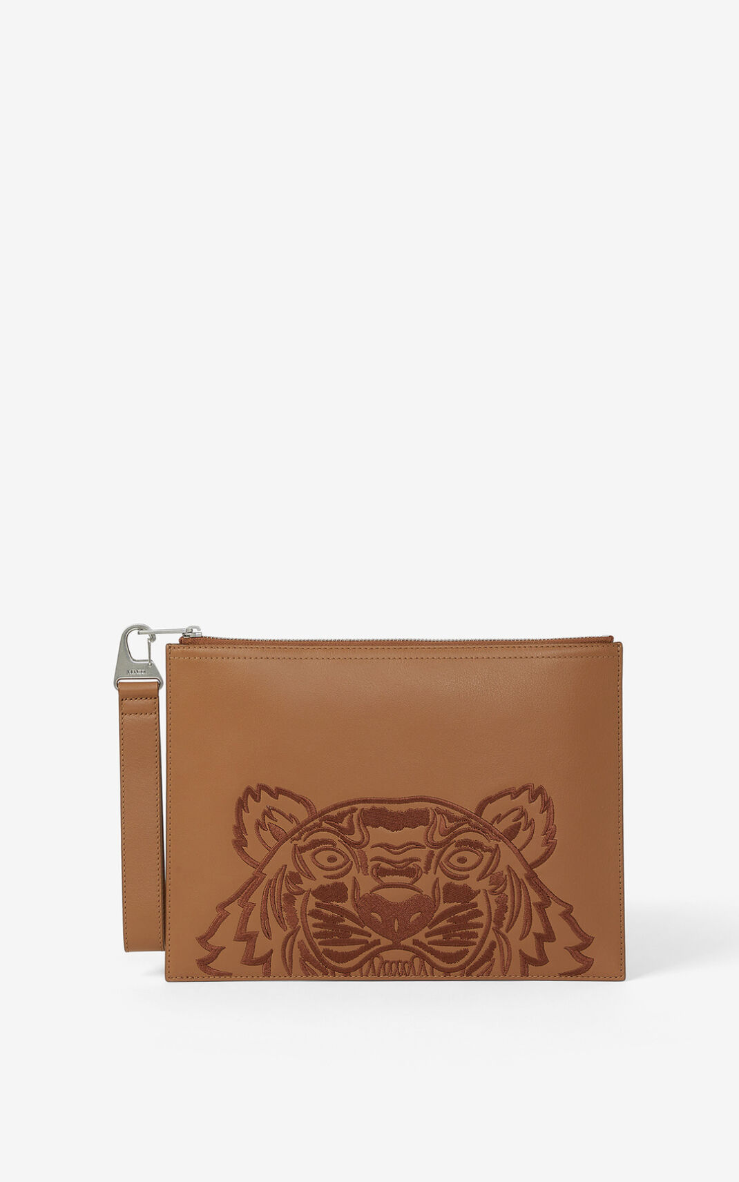 Clutch Kenzo Kampus Tiger large grained Cuero Mujer Marrones TJP620945